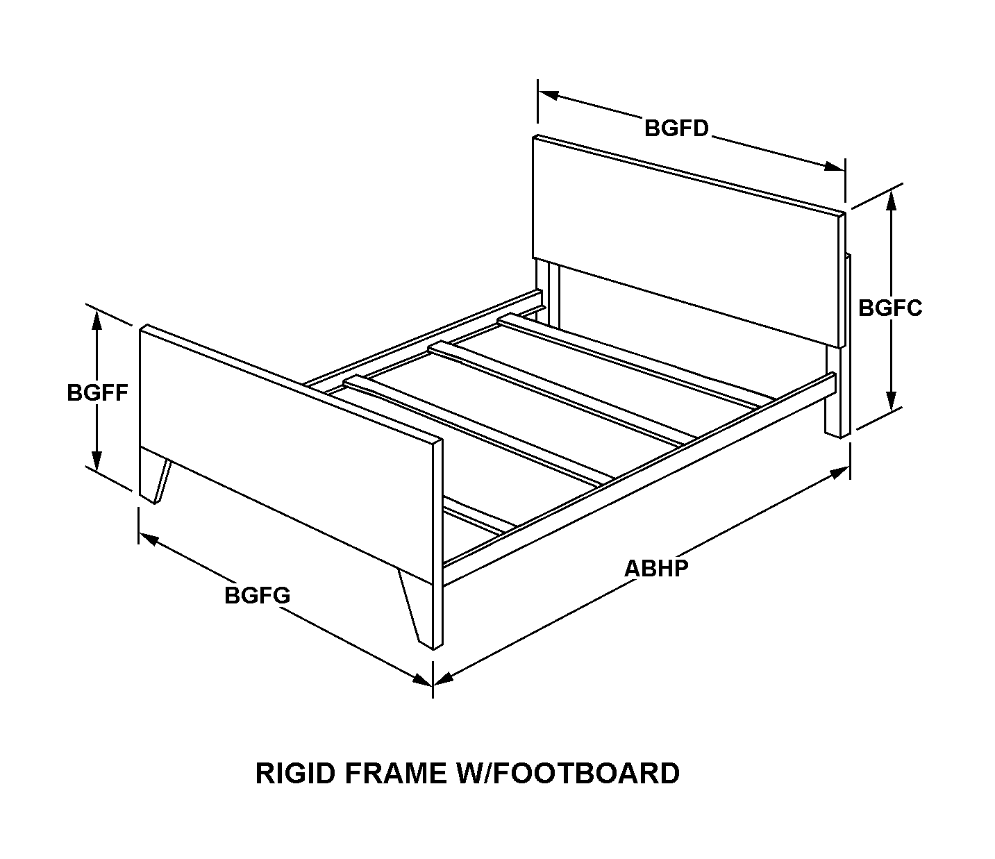 RIGID FRAME W/FOOTBOARD style nsn 7105-00-274-3794