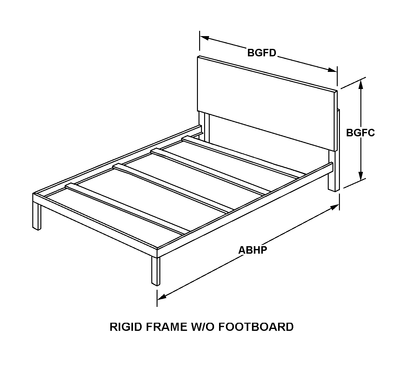 RIGID FRAME W/O FOOTBOARD style nsn 7105-00-865-5765