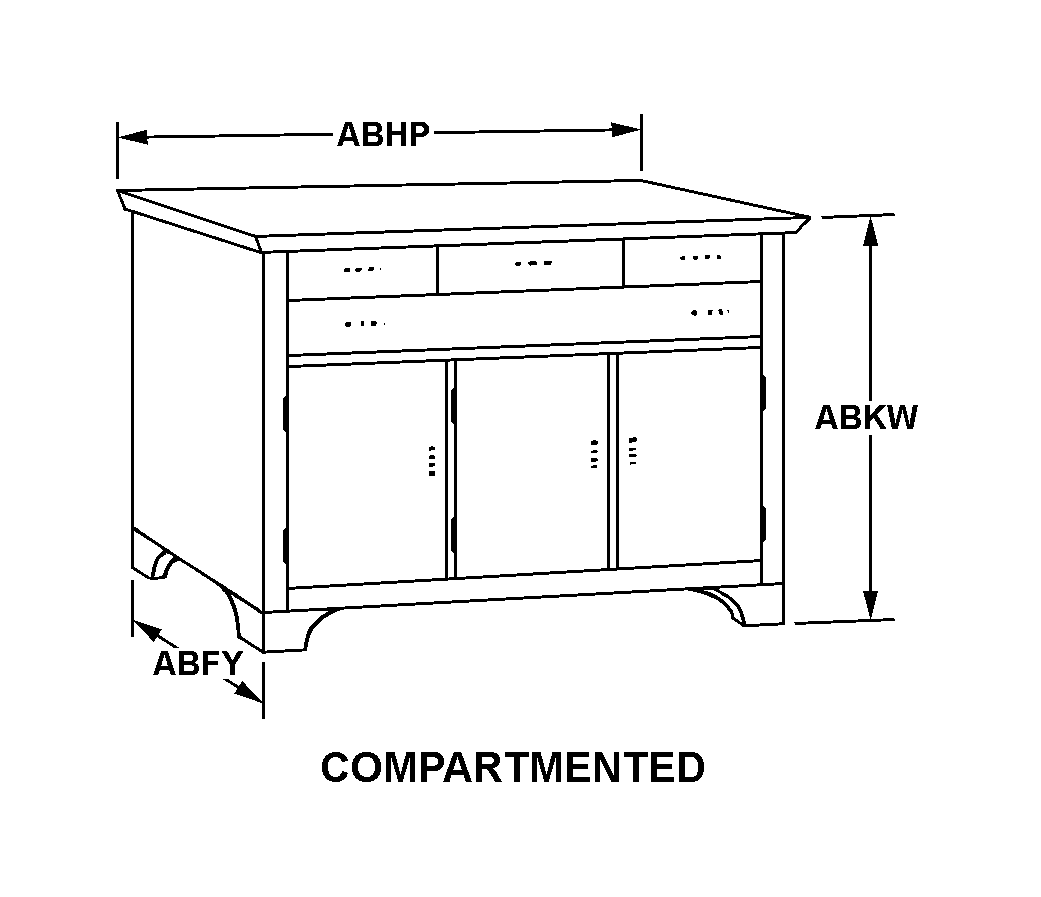 COMPARTMENTED style nsn 7105-00-984-3010