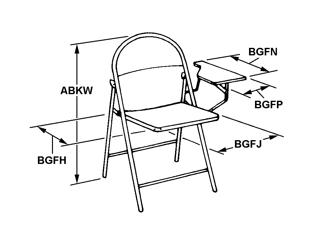 W/TABLET ARM style nsn 7105-00-514-6227