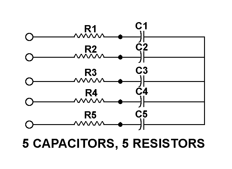 5 CAPACITORS, 5 RESISTORS style nsn 5915-01-418-9653