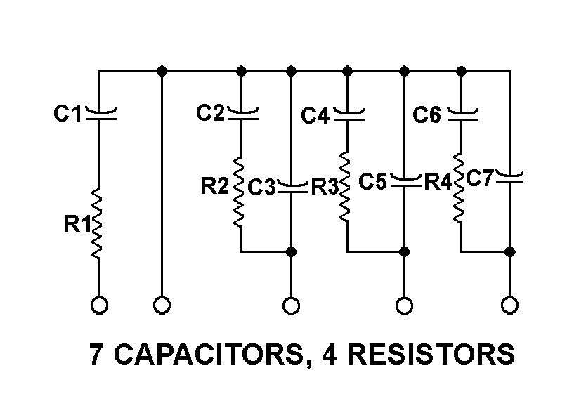 7 CAPACITORS, 4 RESISTORS style nsn 5915-01-129-4605