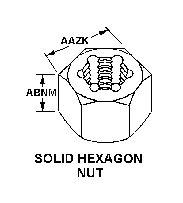 SOLID HEXAGON NUT style nsn 5136-01-431-2011