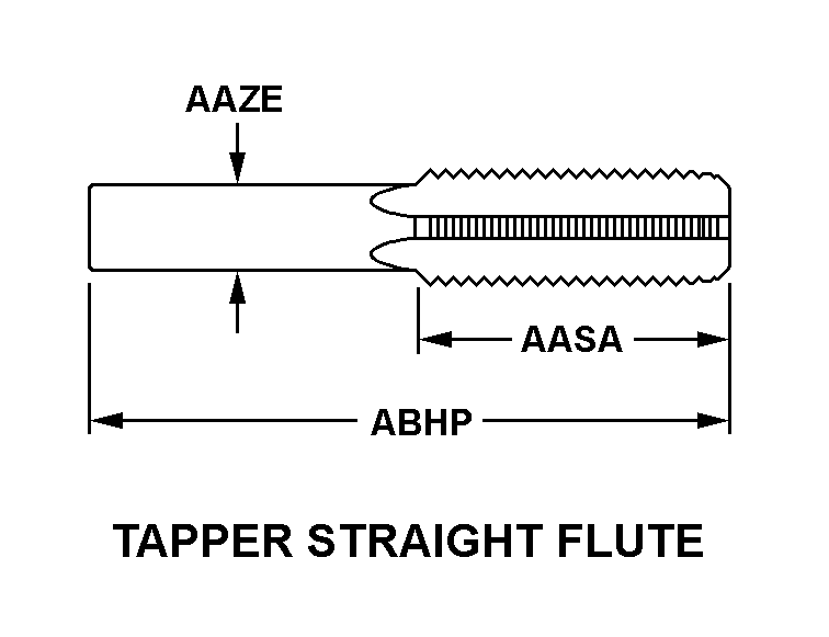 TAPPER STRAIGHT FLUTE style nsn 5136-01-628-7674