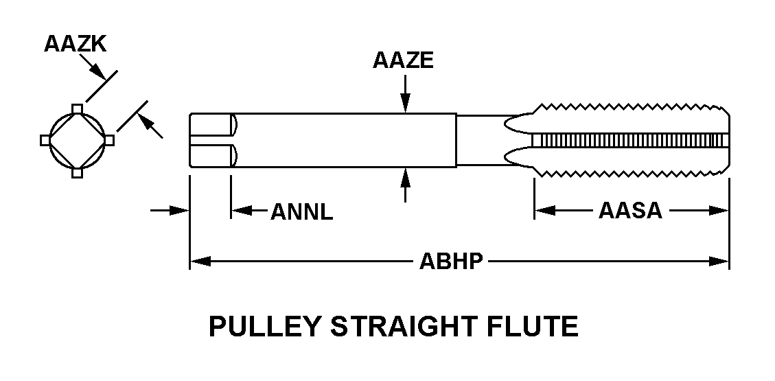 PULLEY STRAIGHT FLUTE style nsn 5136-01-076-7269