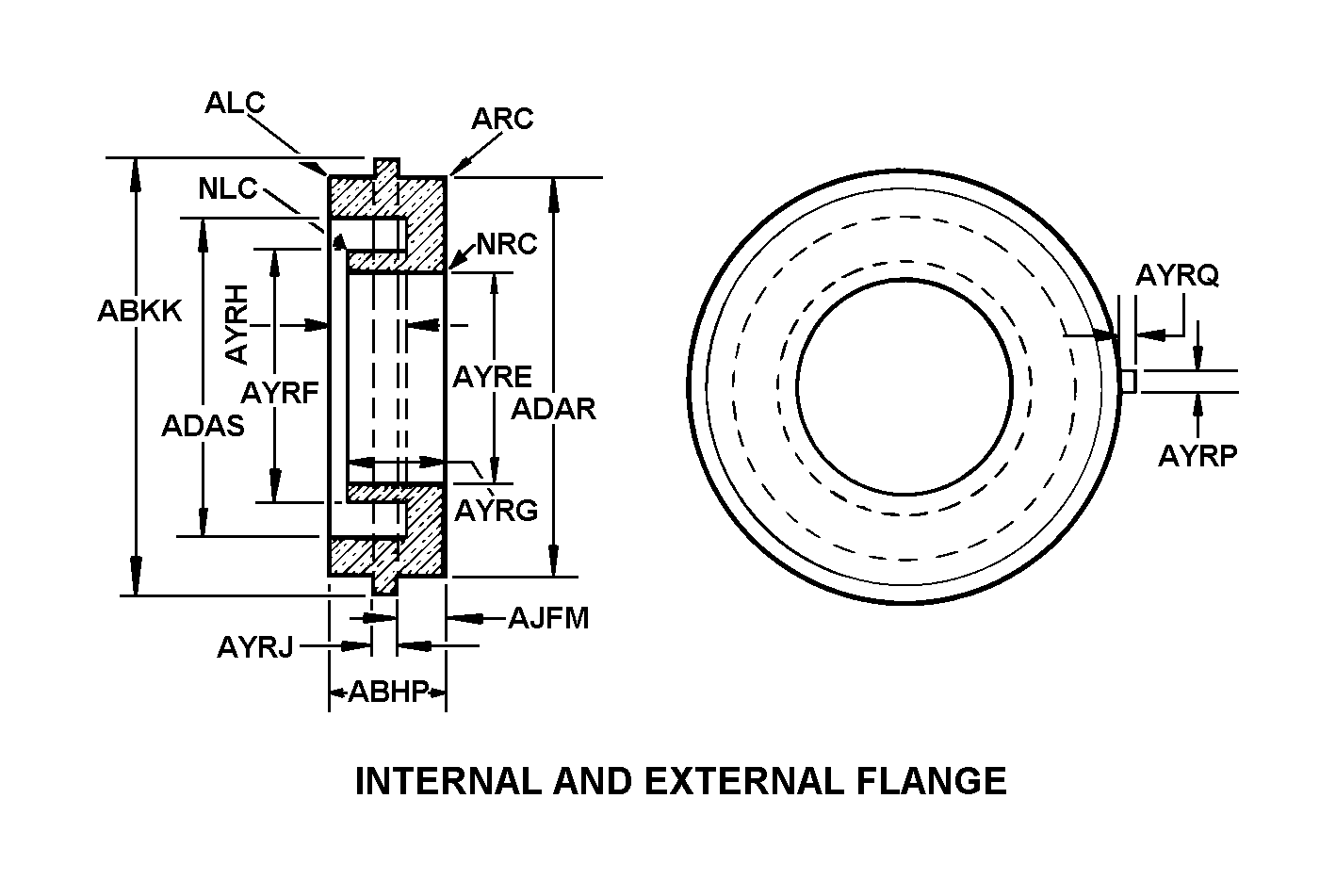 INTERNAL AND EXTERNAL FLANGE style nsn 4320-00-398-9389