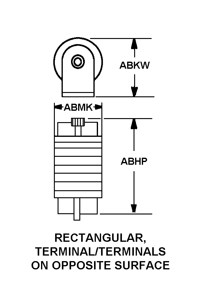 RECTANGULAR, TERMINAL/TERMINALS ON OPPOSITE SURFACES style nsn 5985-01-155-1364
