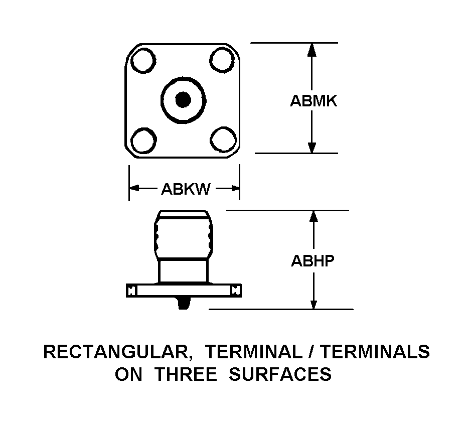 RECTANGULAR TERMINAL/TERMINALS ON THREE SURFACES style nsn 5985-01-409-0674