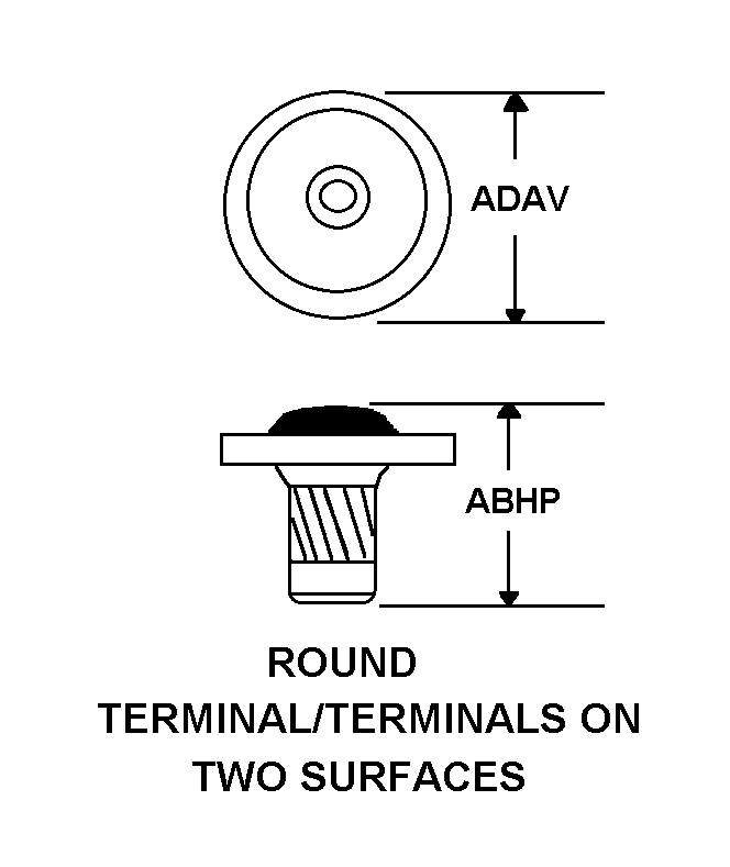 ROUND TERMINAL/TERMINALS ON TWO SURFACES style nsn 5985-00-549-1288