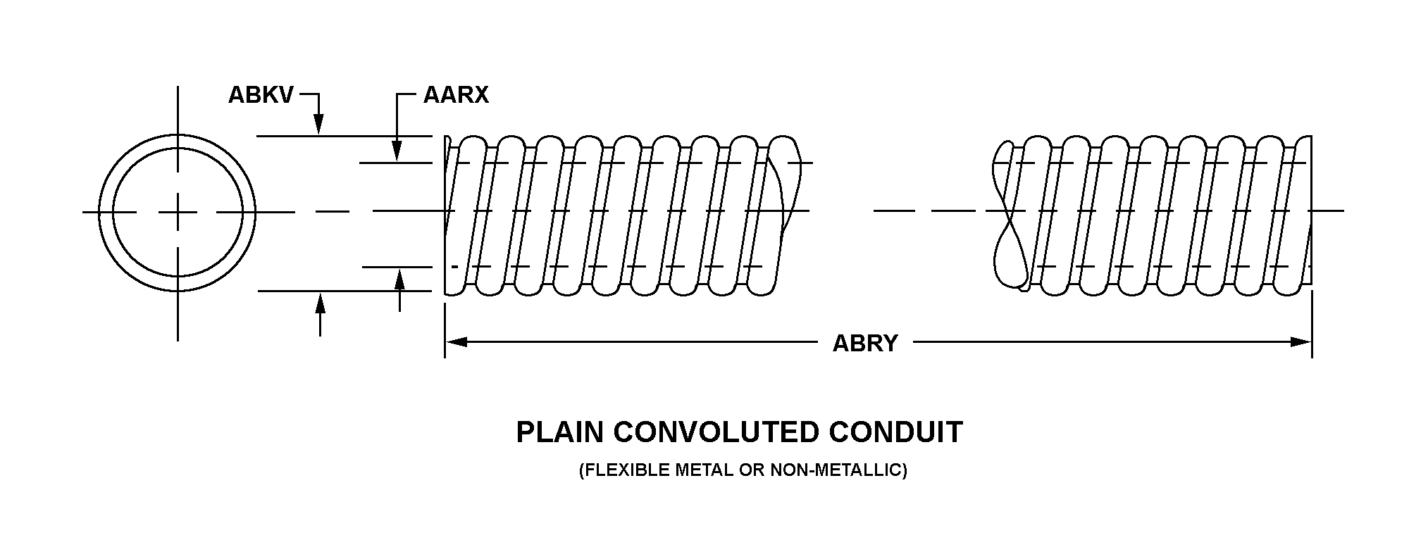PLAIN CONVOLUTED CONDUIT style nsn 5975-01-263-3845
