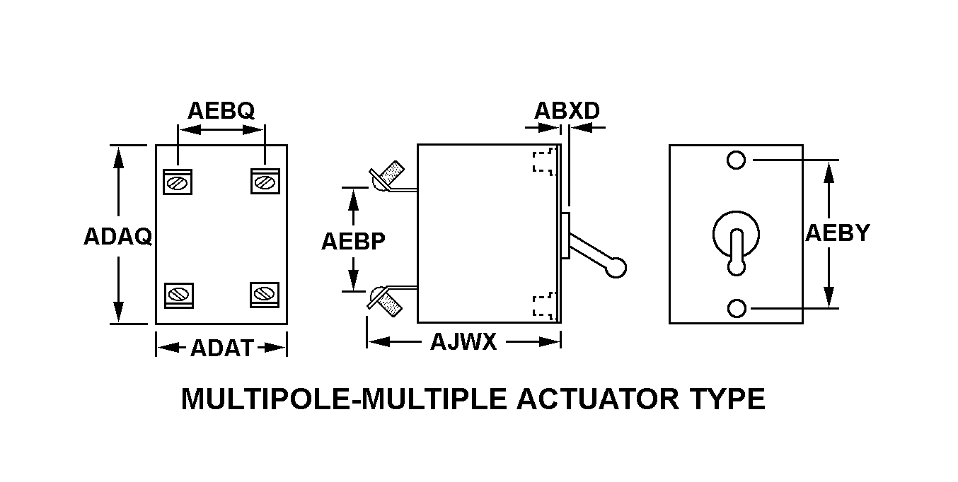 MULTIPOLE-MULTIPLE ACTUATOR TYPE style nsn 5925-01-076-3653