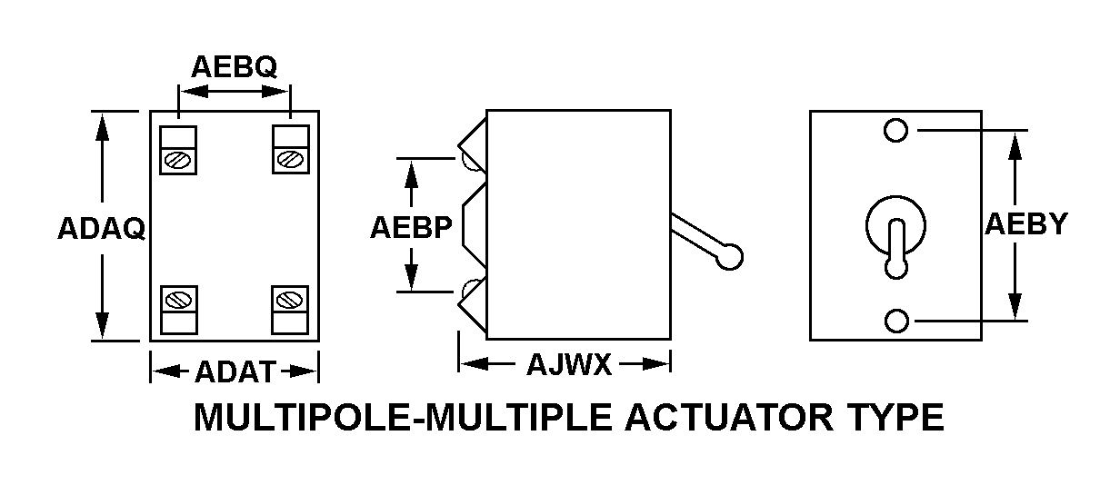 MULTIPOLE-MULTIPLE ACTUATOR TYPE style nsn 5925-01-076-3653