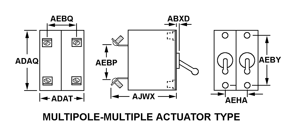 MULTIPOLE-MULTIPLE ACTUATOR TYPE style nsn 5925-01-076-3653