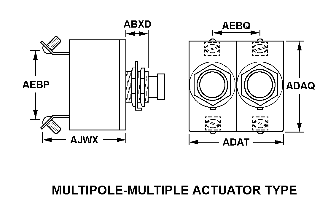 MULTIPOLE-MULTIPLE ACTUATOR TYPE style nsn 5925-01-076-3653