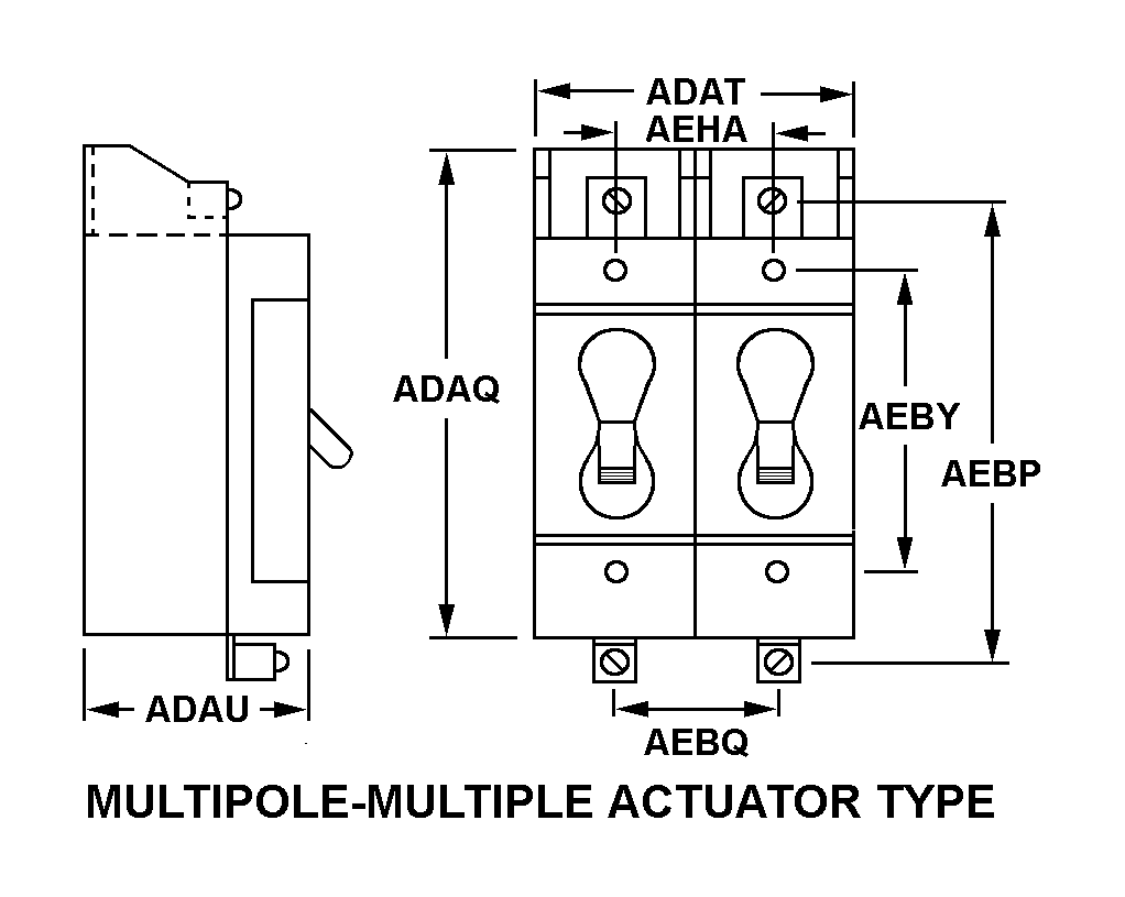 MULTIPOLE-MULTIPLE ACTUATOR TYPE style nsn 5925-01-076-3653