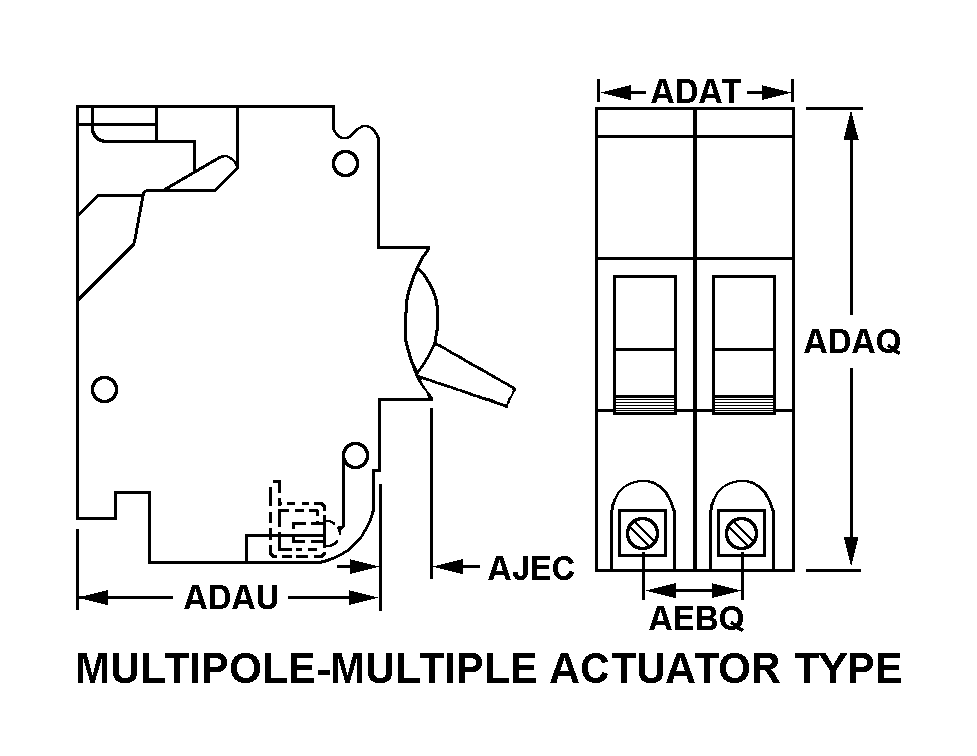 MULTIPOLE-MULTIPLE ACTUATOR TYPE style nsn 5925-01-076-3653