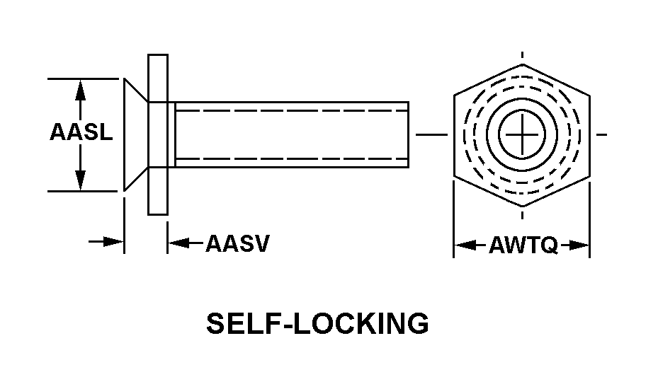 SELF-LOCKING style nsn 5307-00-951-0517