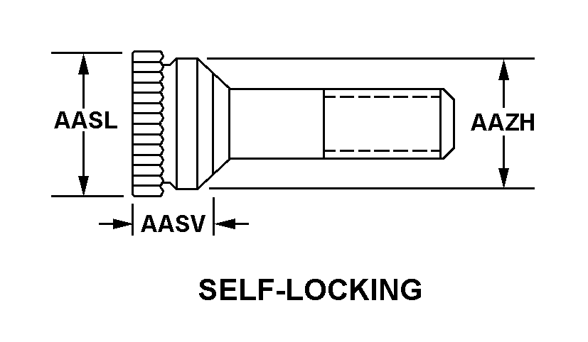 SELF-LOCKING style nsn 5307-00-951-0518