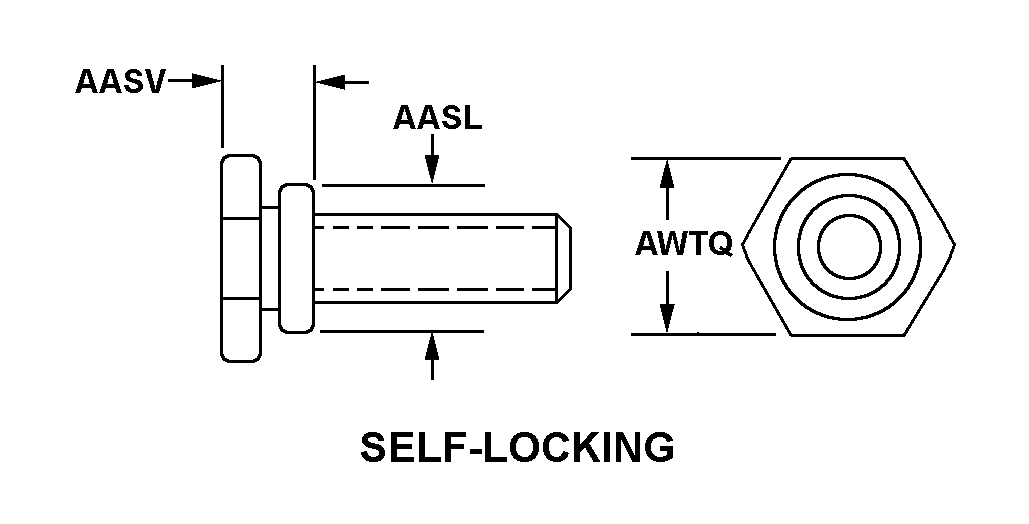 SELF-LOCKING style nsn 5307-01-113-3861