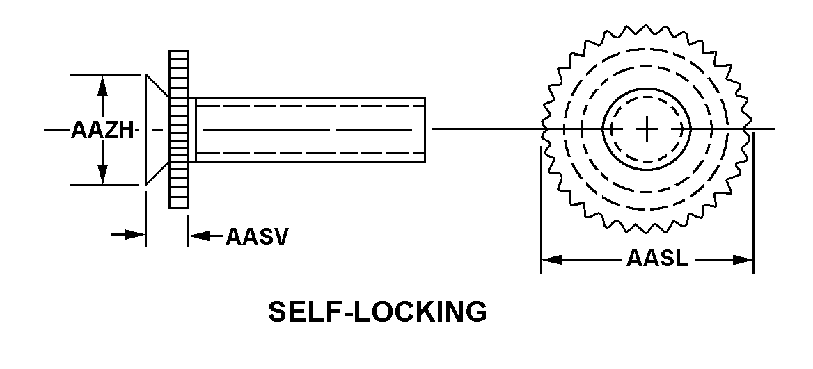 SELF-LOCKING style nsn 5307-01-235-8353