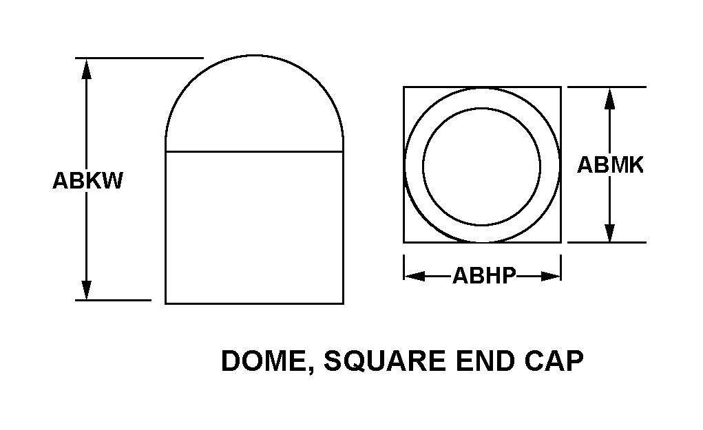 DOME, SQUARE END CAP style nsn 6210-00-606-4116