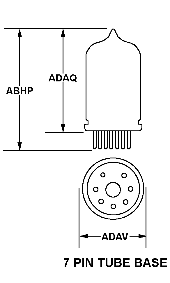 7 PIN TUBE BASE style nsn 5955-00-067-7269