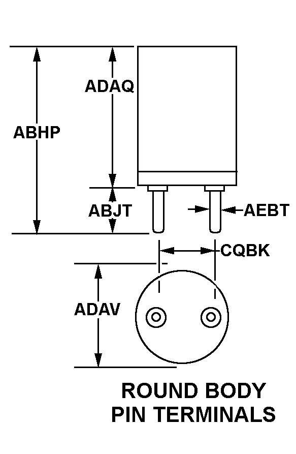 ROUND BODY, PIN TERMINALS style nsn 5955-01-110-3329