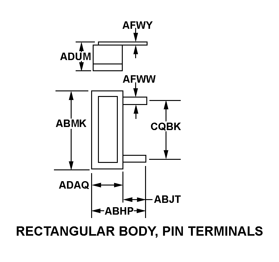 RECTANGULAR BODY, PIN TERMINALS style nsn 5955-00-160-4009