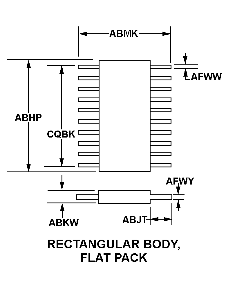 RECTANGULAR BODY, FLAT PACK style nsn 5955-01-518-3322