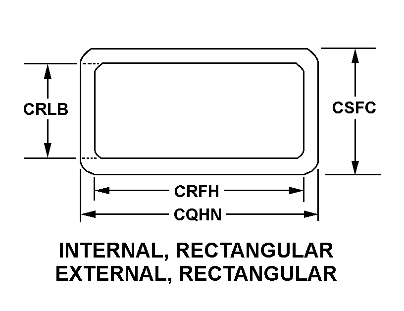 INTERNAL, RECTANGULAR EXTERNAL, RECTANGULAR style nsn 5985-00-171-2359