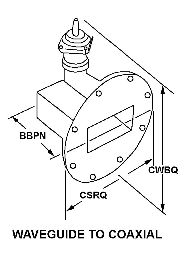 WAVEGUIDE TO COAXIAL style nsn 5985-00-017-0561