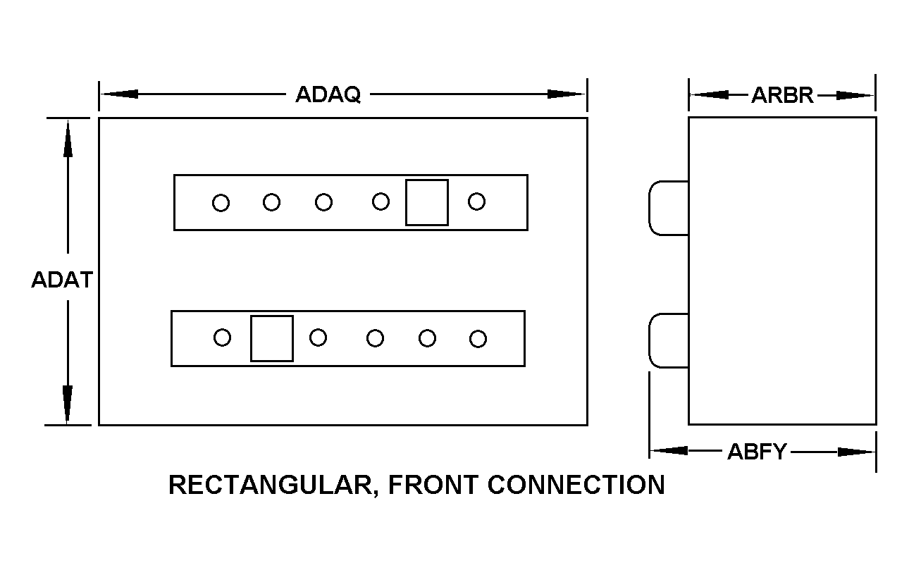 RECTANGULAR, FRONT CONNECTION style nsn 5999-00-056-2474
