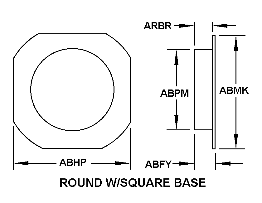 ROUND W/SQUARE BASE style nsn 5999-01-017-8434