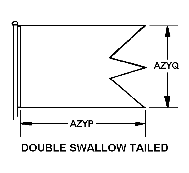 DOUBLE SWALLOW TAILED style nsn 8345-00-233-2961