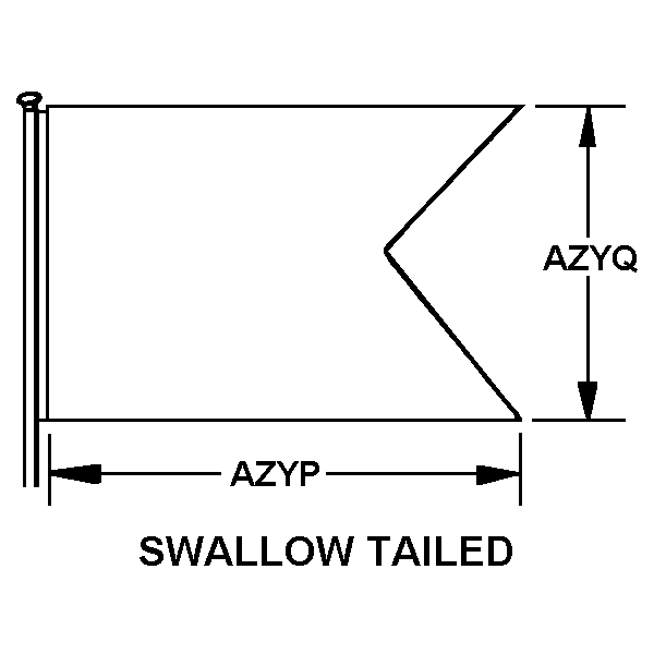 SWALLOW TAILED style nsn 8345-01-153-9670