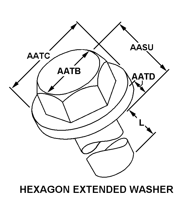 HEXAGON EXTENDED WASHER style nsn 5305-01-535-1602