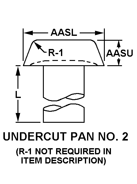 UNDERCUT PAN NO. 2 style nsn 5305-01-066-4386
