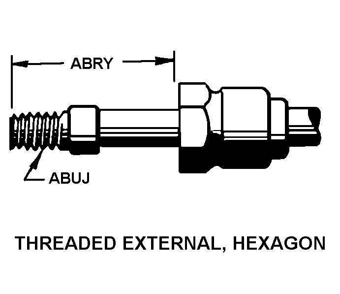 THREADED EXTERNAL, HEXAGON style nsn 2530-00-229-9985