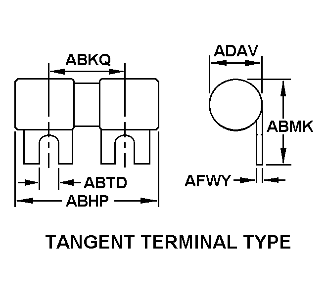 TANGENT TERMINAL TYPE style nsn 5920-01-158-9798