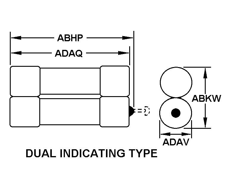 DUAL INDICATING TYPE style nsn 5920-01-050-6557