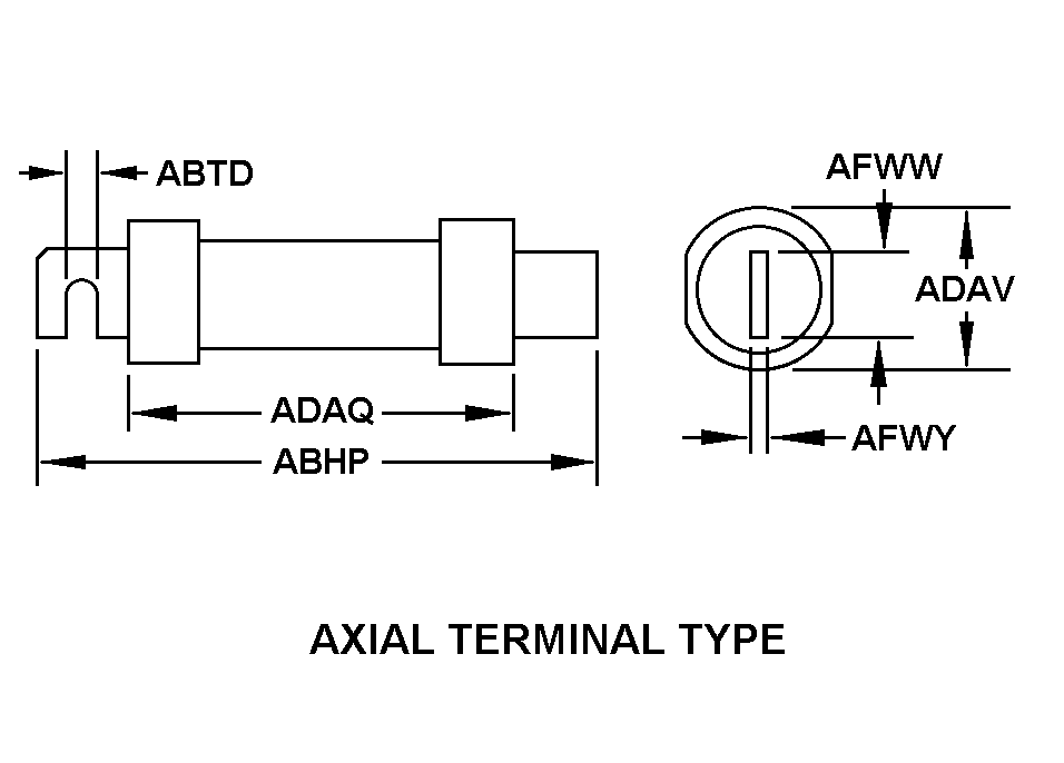 AXIAL TERMINAL TYPE style nsn 5920-01-200-0683