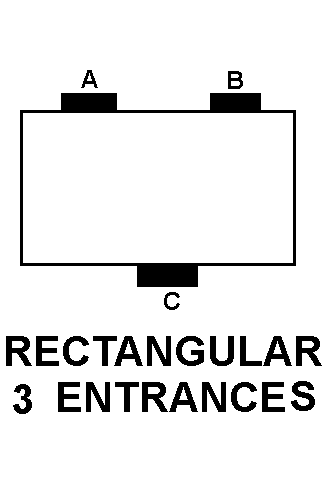 RECTANGULAR 3 ENTRANCES style nsn 5975-00-114-9855