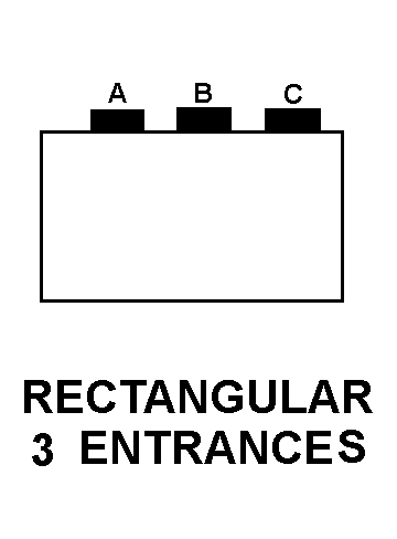 RECTANGULAR 3 ENTRANCES style nsn 5975-00-893-9610