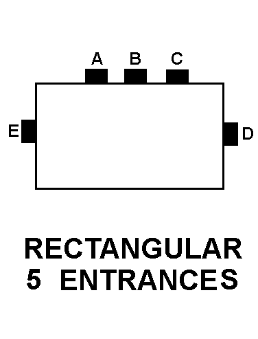 RECTANGULAR 5 ENTRANCES style nsn 5975-01-183-5374
