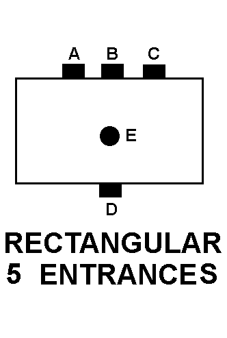 RECTANGULAR 5 ENTRANCES style nsn 5975-01-094-1585