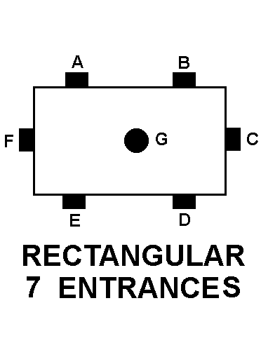 RECTANGULAR 7 ENTRANCES style nsn 5975-01-150-3121