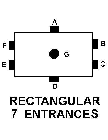 RECTANGULAR 7 ENTRANCES style nsn 5975-01-150-3121