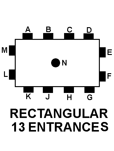 RECTANGULAR 13 ENTRANCES style nsn 5975-00-253-0633