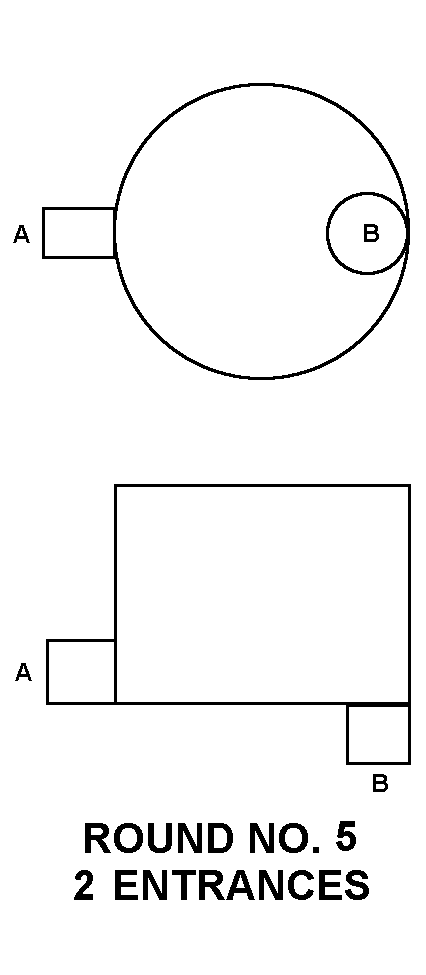 ROUND NO. 5 2 ENTRANCES style nsn 5975-00-242-4298