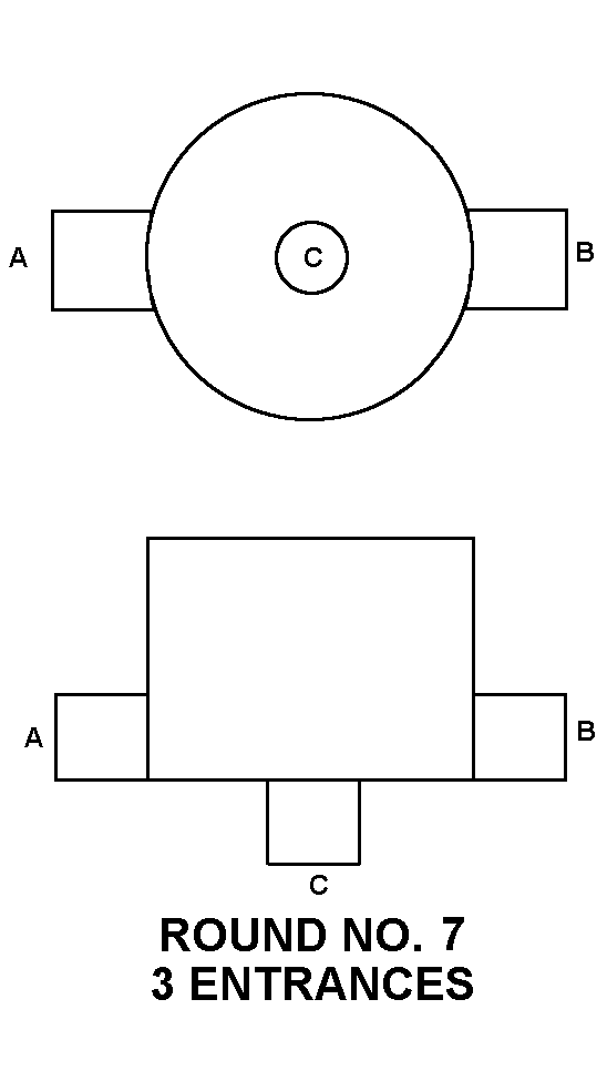 ROUND NO. 7 3 ENTRANCES style nsn 5975-01-029-8187